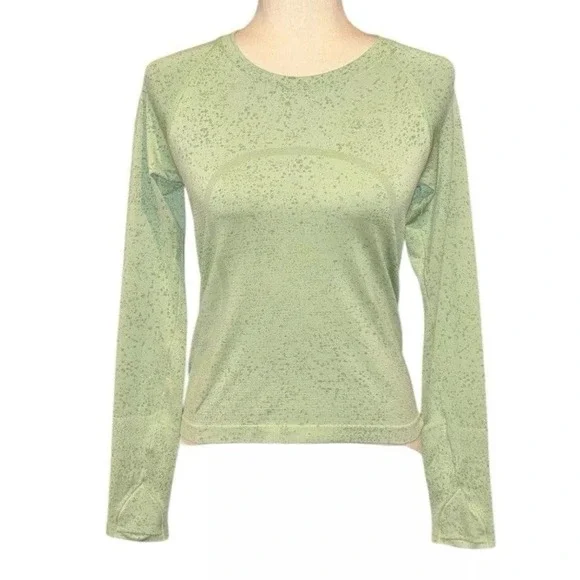 Lululemon Swiftly Tech Long Sleeve Shirt 2.0 *Race Length Distorted Noise Mint 8 - Picture 2 of 4